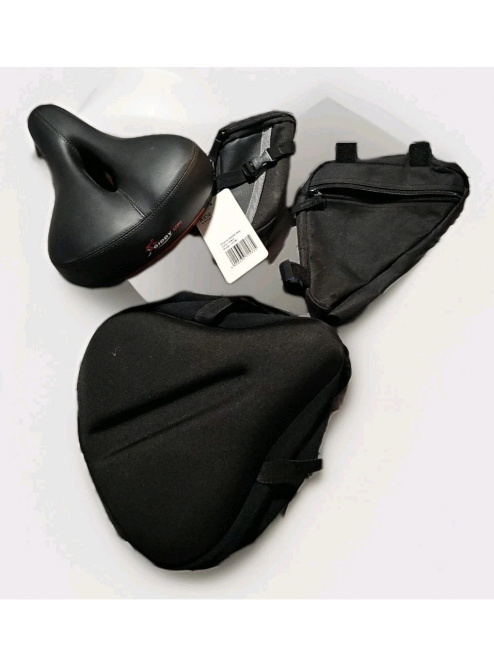 Giddy Up Lot of Bicycle Accessories Lighted Seat & Cover 2 S Bags EUC Bike Parts
